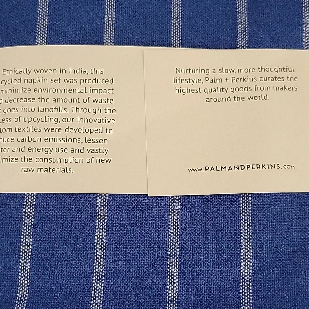 NWT Palm And Perkins Striped Napkin Set